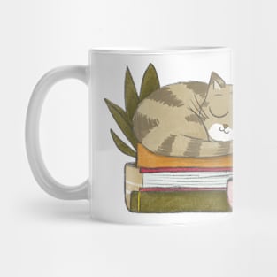 Cat and books Mug